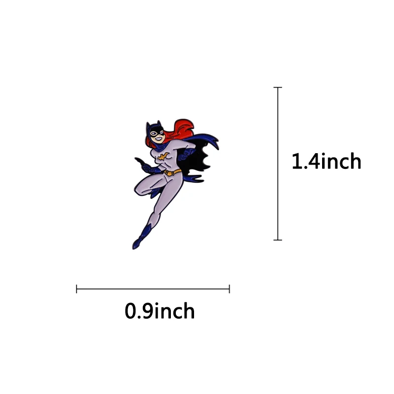 Classic Comic Hero Bat Girl Enamel Pin Brooch Badge Clothes Hat Backpack Decoration Jewelry Birthday Gifts