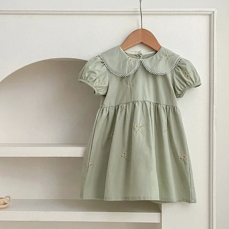 Новинка 2023 года, летний костюм для скалолазания в корейском стиле, хлопковый комбинезон с короткими рукавами и принтом для маленьких девочек, одежда для маленьких девочек 0-24 месяцев