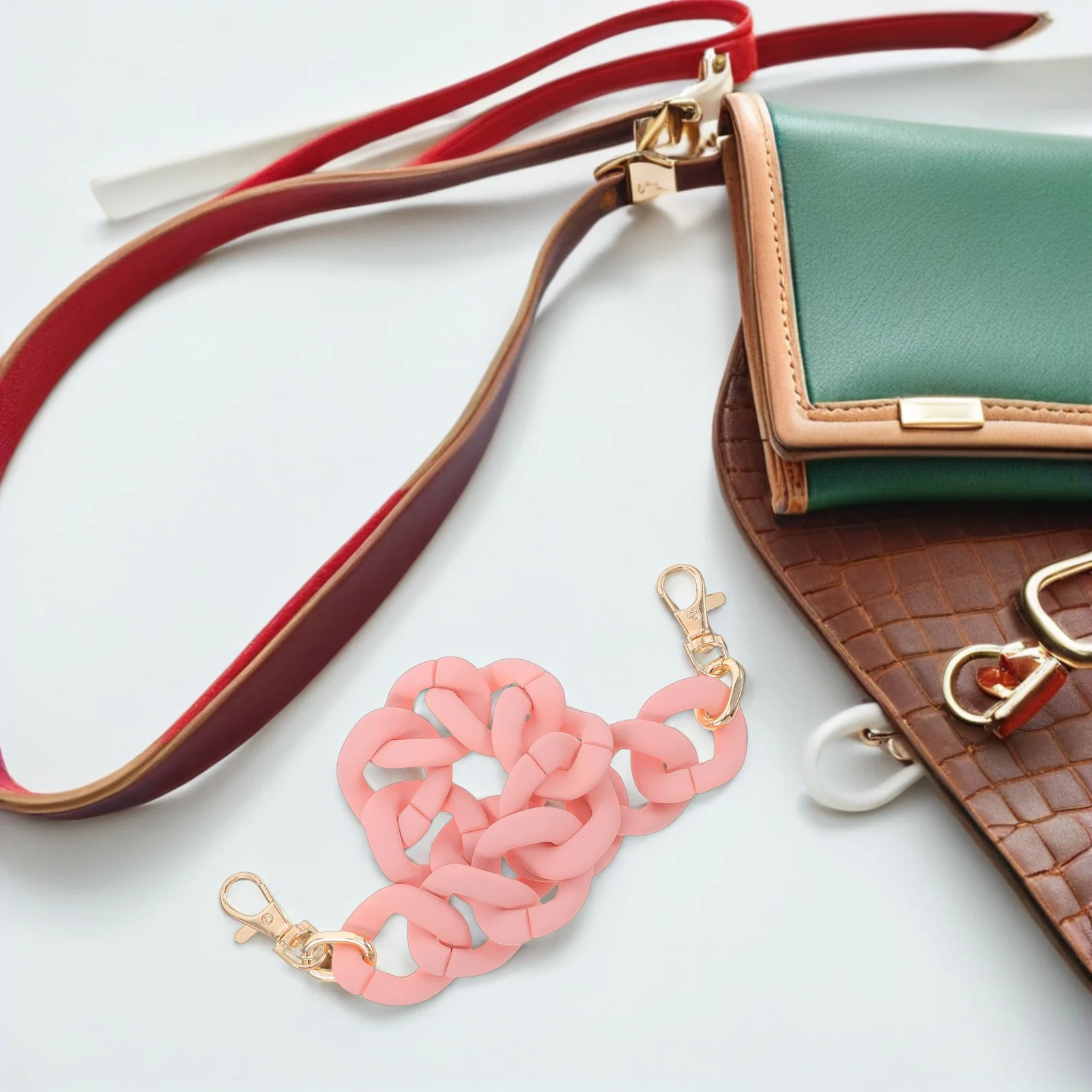 

Acrylic Handbag Chain Strap Large Flat Replacement For Diy Crafts Durable Adjustable Purse Clutch Handle Shoulder Bag Accessory