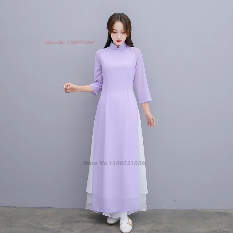 2025 vietnã tradicional ao dai vestido cheongsam oriental melhorado qipao festa banquete vestido de noite serviço de chá vestido hanfu