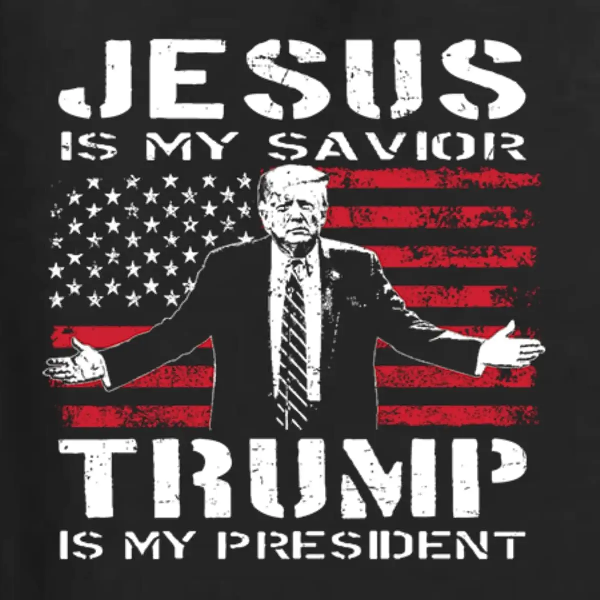 Jesus is My Savior Trump is My President Political Men's Graphic T-Shirt