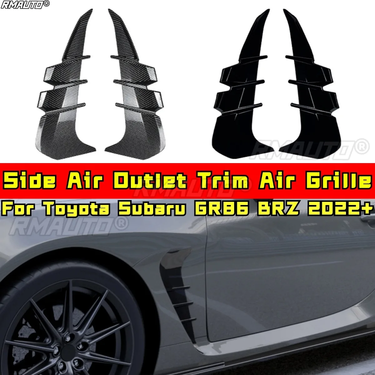 

For Toyota Subaru GR86 BRZ 2022+ Body Kit Side Air Outlet Trim Air Grille Leaves Board Intake Vent Trim Car Accessories