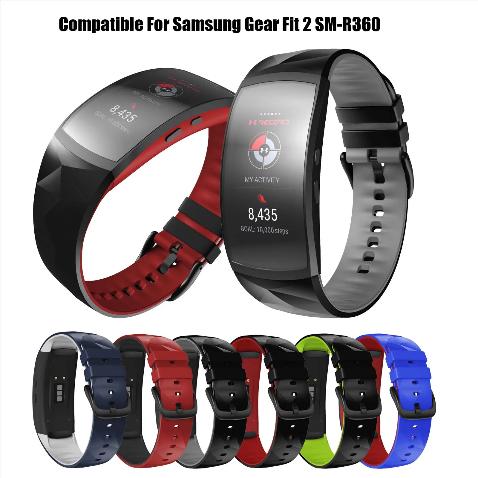 Cinturino per orologio NUOTUO per cinturino Samsung Gear Fit2 Pro L/S cinturino in Silicone per Gear Fit 2 SM-R360/R365 bracciale di ricambio per