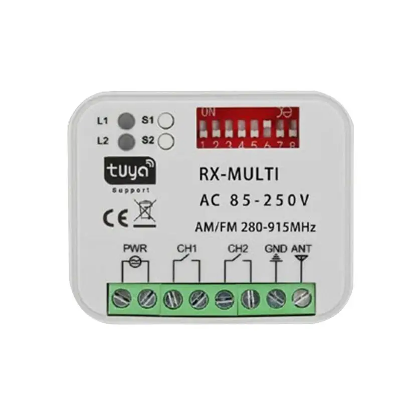 [LXYA68Z!] AC 85-250V Universal Tuya Wifi Garage Door Receiver RX-Multi 280-915Mhz Gate Switch For Smart Life