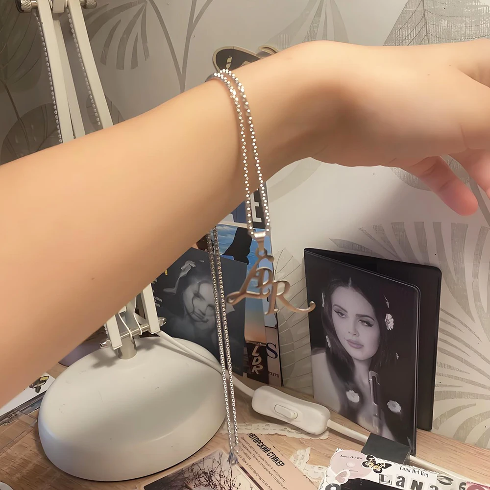 الفولاذ المقاوم للصدأ LDR قلادة قلادة المغني ستار لانا ديل ري مجوهرات بسيطة الموسيقى سلسلة عنق المختنق للفتيات امرأة #6