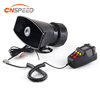 12V 100W 125dB 7 Sound Alarm Horn Car Electronic Warning Siren Motorcycle Alarm Firemen Ambulance Loudspeaker with MIC for Car