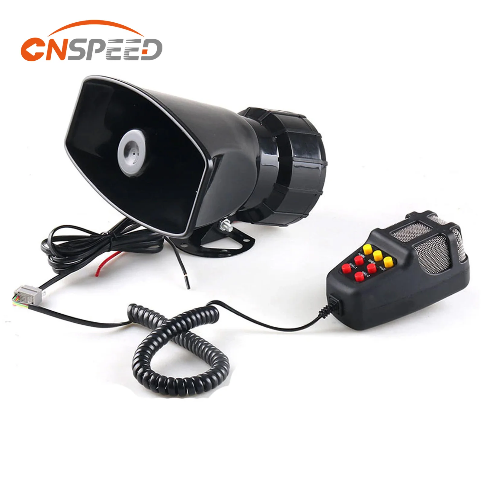 7 Sound 12V 100W 125Db Alarm Horn Car Electronic Warning Siren Motorcycle Alarm Firemen Ambulance Loudspeaker with Mic for Car