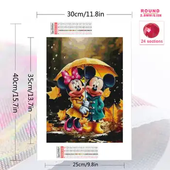 Disney plný čtverec kulatý diamantový vzor Mickey Mouse DIY podzimní diamantový obraz zvířat kreslený nový příjezd nástěnná dekorace... 10 nejlepší prodej Diamantová malba Mickey Mouse - №5
