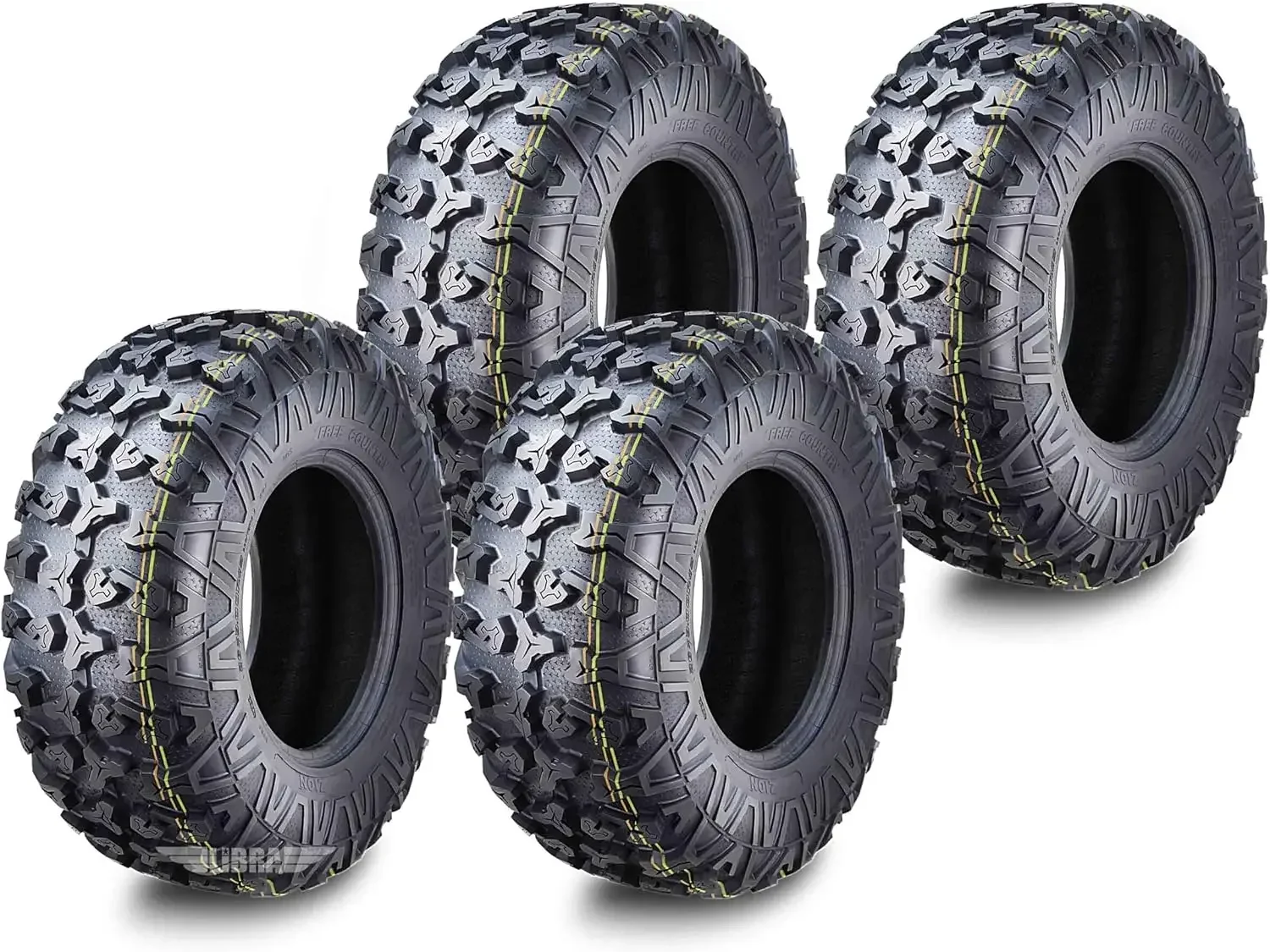 Free Country Set of 4 HD 8PR UTV ATV Tires 27x9-14 27x9x14 w/Featured Full Side Lugs/Scuff Guard 10325