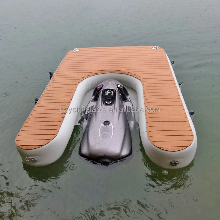 

Inflatable Water Floating Island Platform Inflatable PVC Jet Ski Dock Motor Boat Station Inflatable Boat U Dock