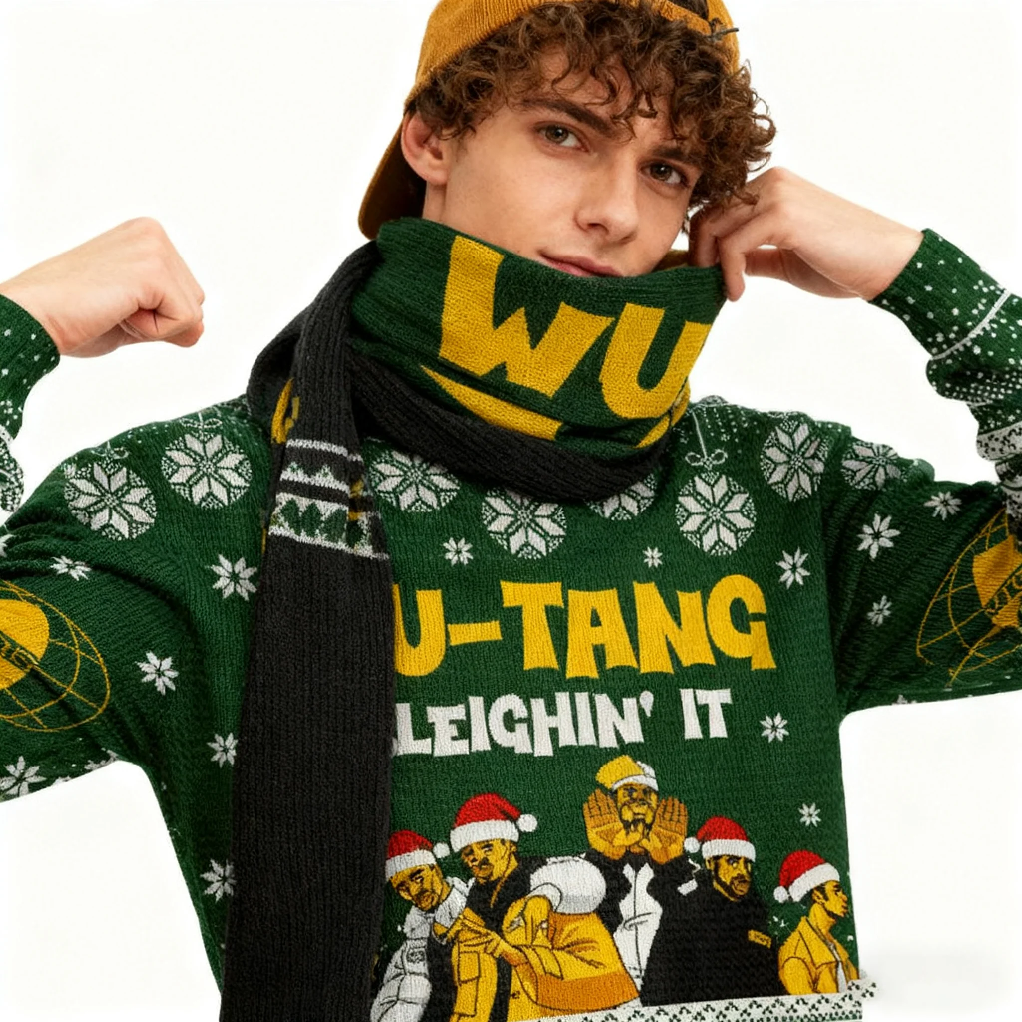 المتشددين الهيب هوب العصرية عيد الميلاد سترة قبيحة للرجال الشتاء سترة جولة الرقبة 3D الطباعة مريحة رقيقة باردة مريحة