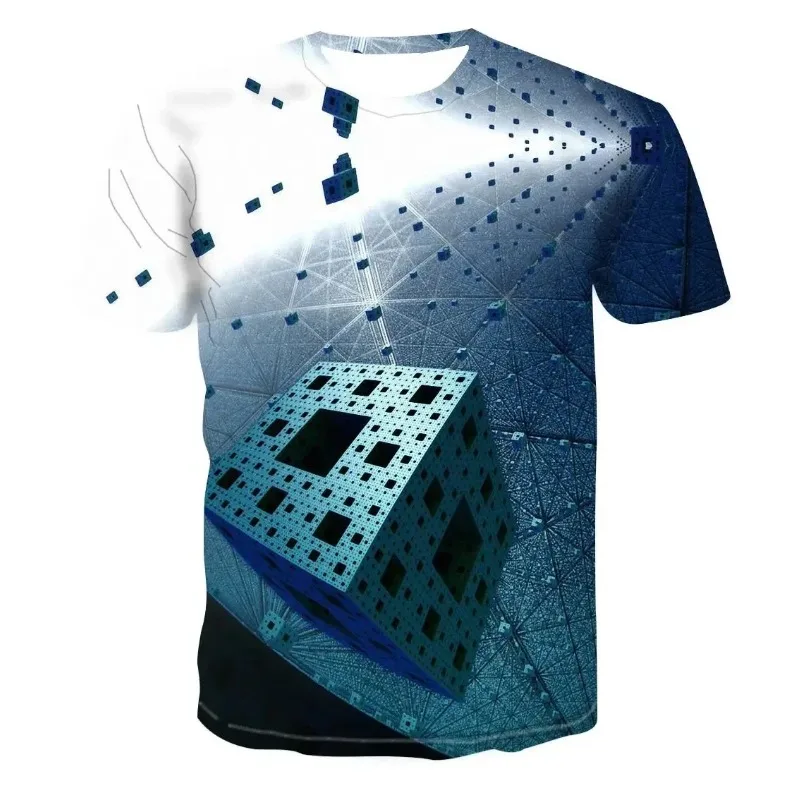 Summer Fashion and Fun Three-Dimensional Short Sleeved Men's Casual 3D Printed T-shirt O-Neck Oversized Comfortable Tops