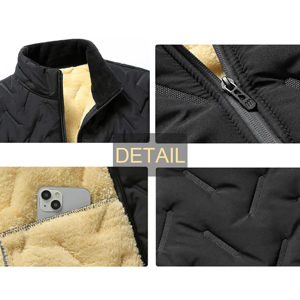 الرجال معطف الصوف الشتاء الخريف جديد عادية الوقوف طوق يندبروف الدافئة جاكيت زيبرا الحرارية بلون سليم صالح الذكور الملابس