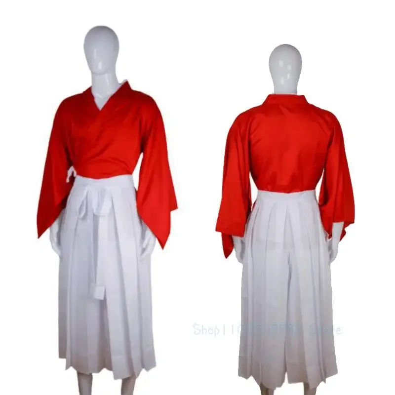 Anime TV Rurouni Kenshin Himura Kenshin cosplay costume wig Himura kimono kendo outfit pantskirt Halloween classic uniform suit