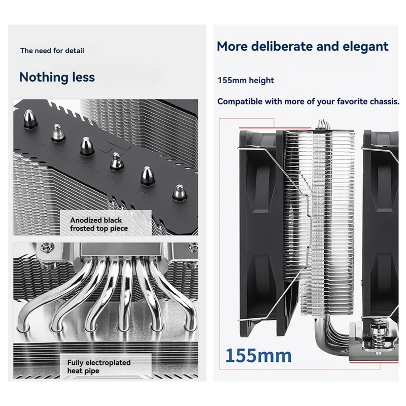 PA 120 مشعاع تبريد الهواء للهيكل الرقمي 6 أنابيب حرارية/وحدة المعالجة المركزية/وحدة المعالجة المركزية المراقبة المتزامنة يدعم LGA1851/1700/AM5 A-ABVP #1