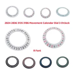 3135 Watch Movement Parts Calendar Dial Silver Black Red R Font Calendar Disc Fit for 2824 2836 3135 3186 Movement