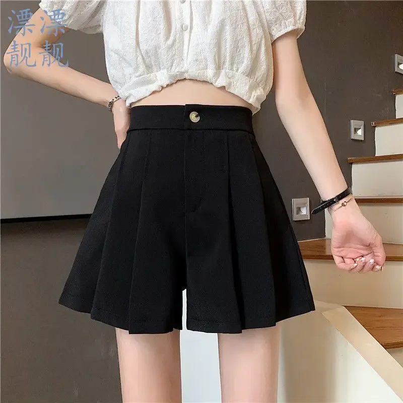 Áo Liền Quần Áo Quần Short Nữ Cao Cấp Cotton Hàn Quốc Rộng Chân Mùa Hè Trắng Plus Kích Thước Rời Gợi Cảm Màu Đen Áo Thun Hot quần Ngắn