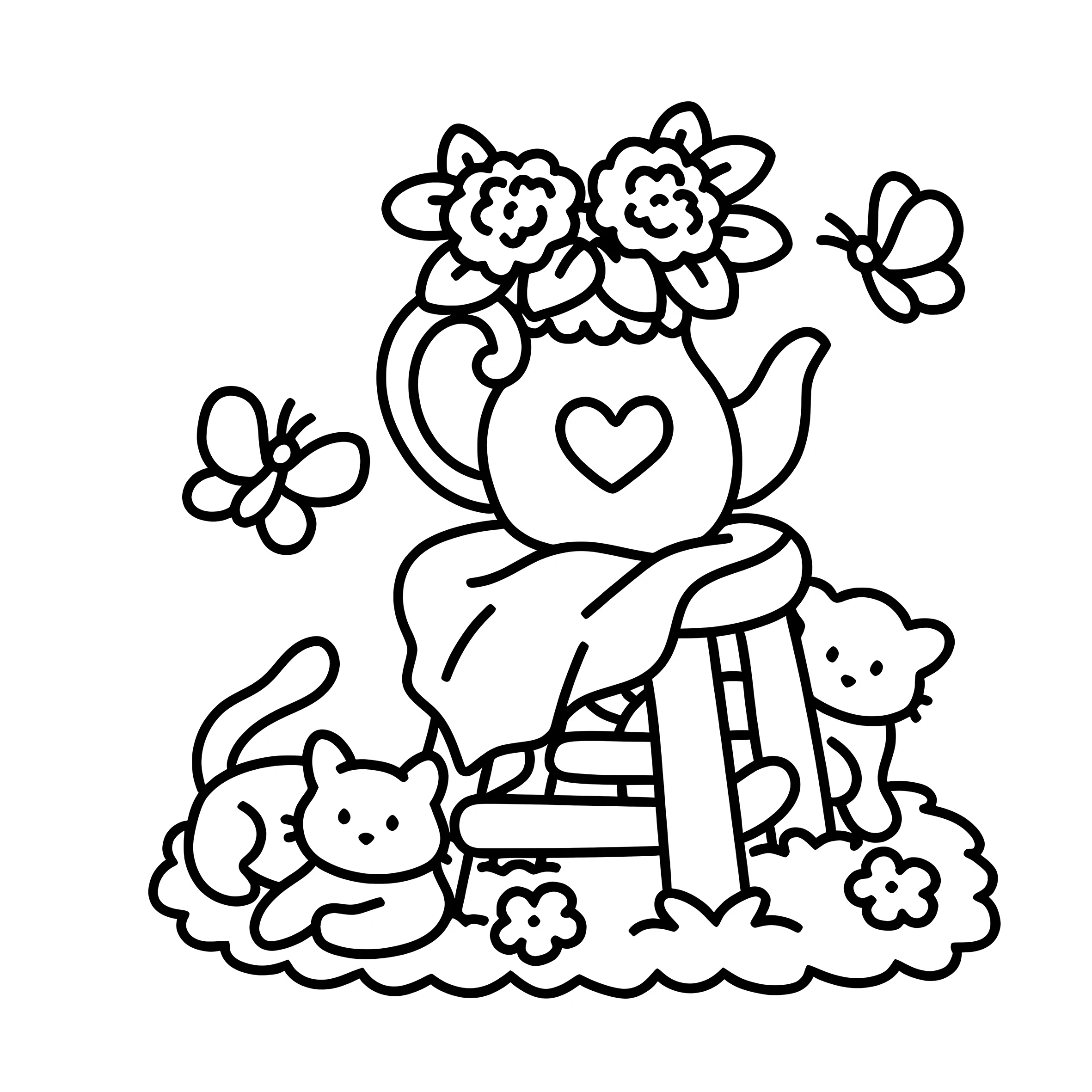 GARDENS Bold-easy Patterns Coloring Book for Adults Cute Drawing Book Perfect Gift for Party and Birthday