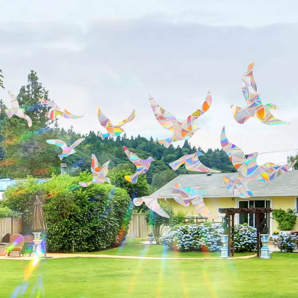 

Sun Catcher Window Cling Reflective Warning Sign PVC Material Static Cling Easy Application Home Decor