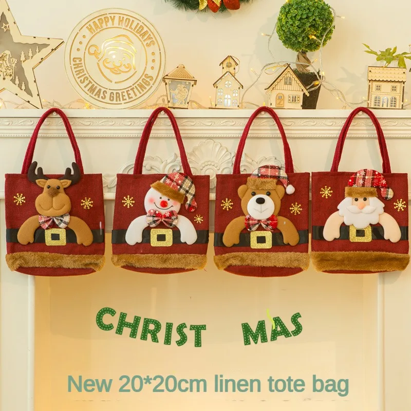 1/20 PCS Christmas Tutorial Bags Snowman Fawn Father Christmas Gift Children's Candy Storage Bags Stationery School Supplies