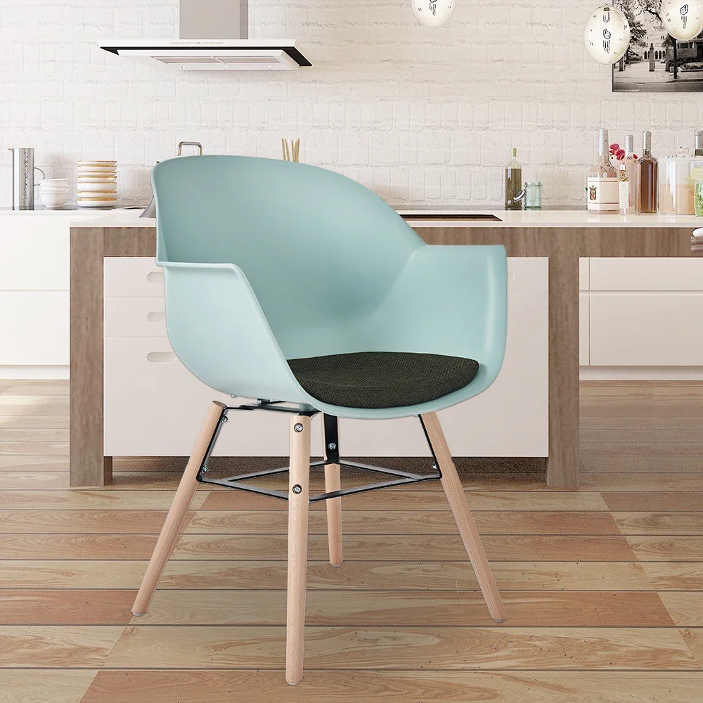 

For Luxury Nordic Chair Sillas Comedor Plastic Dining Chair with Wooden Legs