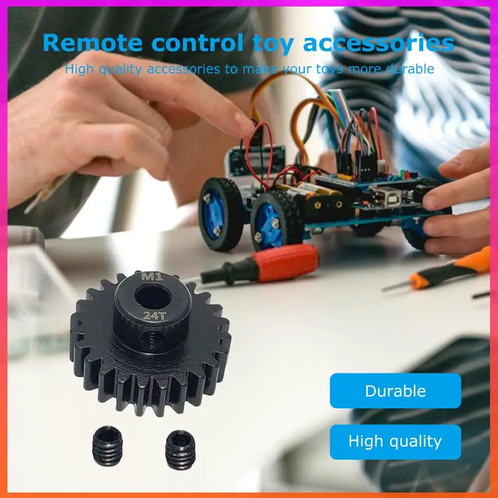 M1 5mm rondsel met M3 schroeven 23t-34t metalen rondsel koolstofstaal Rc auto motor tandwielen vervangende onderdelen voor 1/8 Rc Buggy Truck