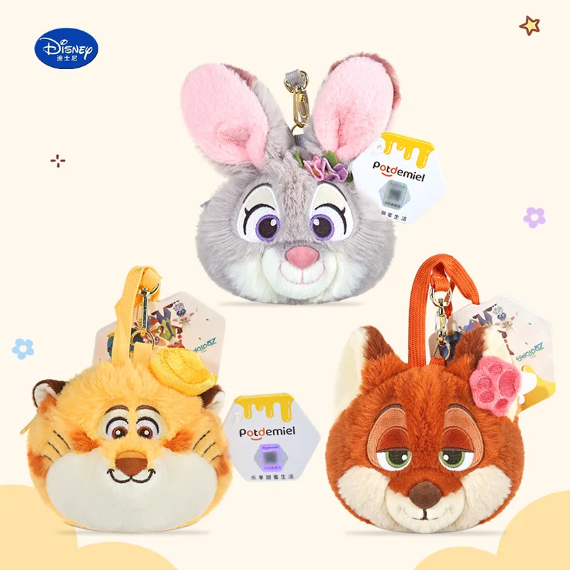 حقيقية Potdemiel Zootopia لطيف الحيوانات المحشوة أفخم جودي هوبس أرنب نيك وايلد الثعلب الكسل دمية لعبة محفظة نسائية للعملات المعدنية قلادة هدية