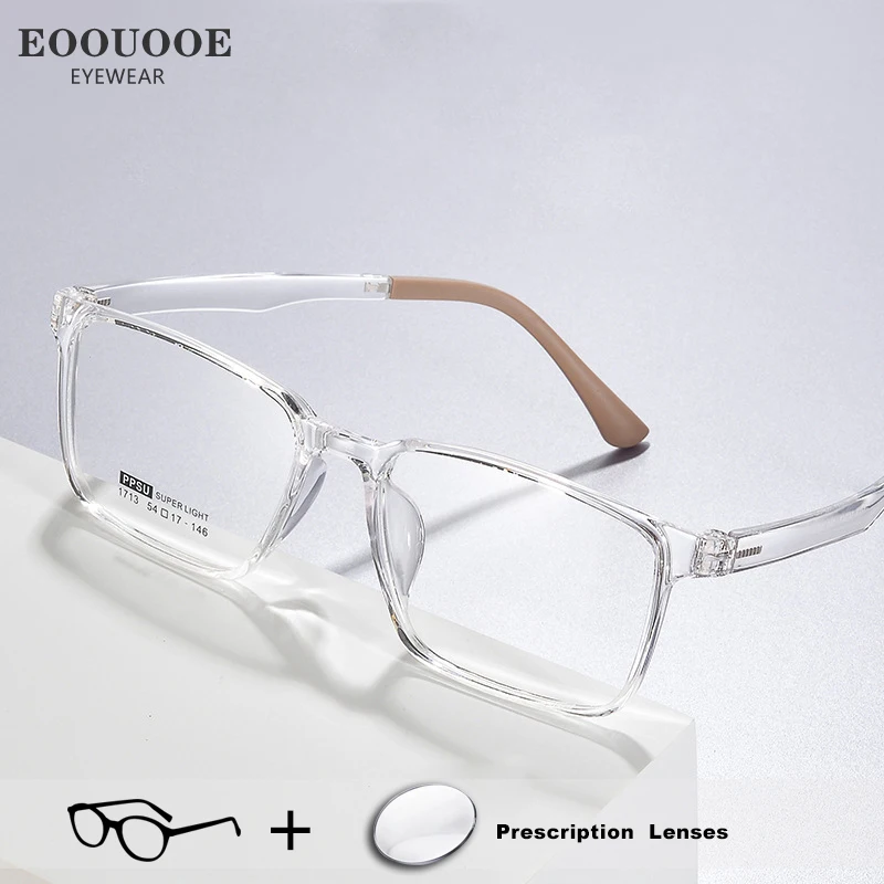 

High Elasticity TR90 Optical Glasses Men Prescription Recipe Lenses Myopia Anti-Reflection Square Eyewear LIGHTWEIGHT Design