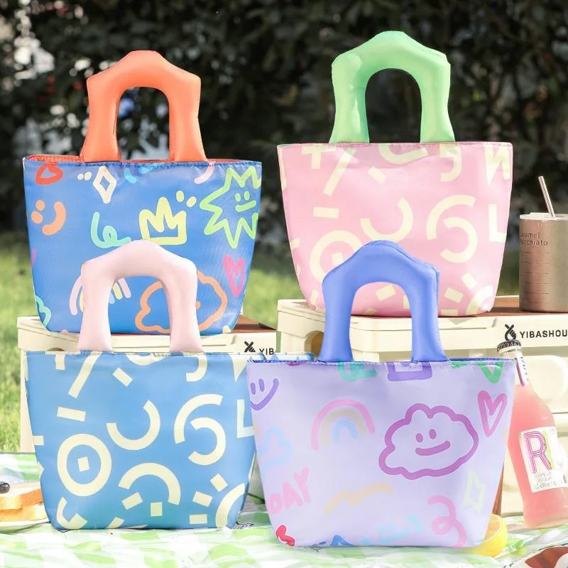 

Handheld bento bag, cartoon insulated bag, aluminum foil lunch bag, thickened insulated lunch box bag, student bento bag