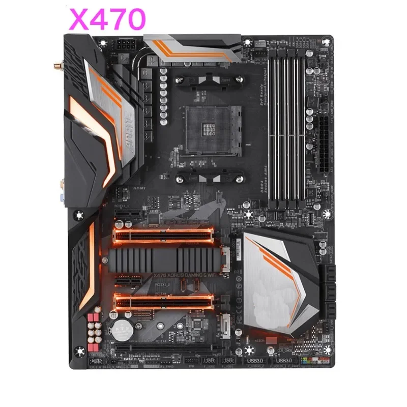 مناسبة لجيجابايت X470 AORUS GAMING 5 WIFI اللوحة الأم دعم 7th A-Series CPU ATX X470 اللوحة الرئيسية 100% تم اختبارها بشكل جيد وتعمل بالكامل