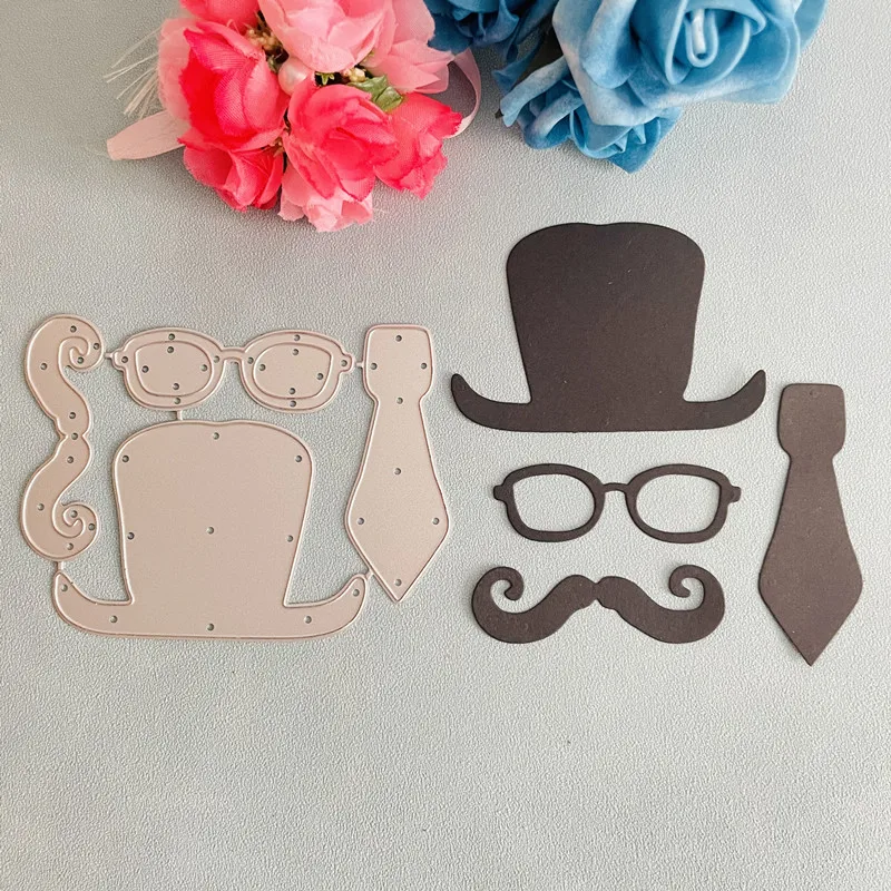 dad father hat Moustache tie decoration Metal Cutting Dies DIY Scrapbook Paper Cards Embossing Craft Die Cut handmade craft