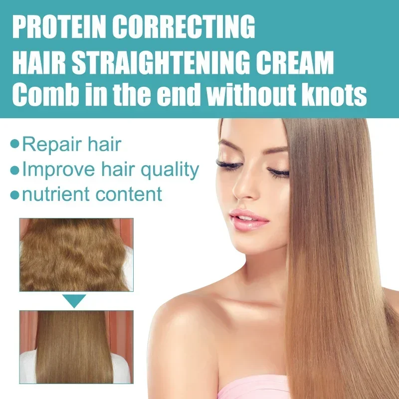 60ML Keratin Hair Straightening Cream Professional Damaged Treatment Faster Smoothing Curly Hair Care Protein Correction Cream