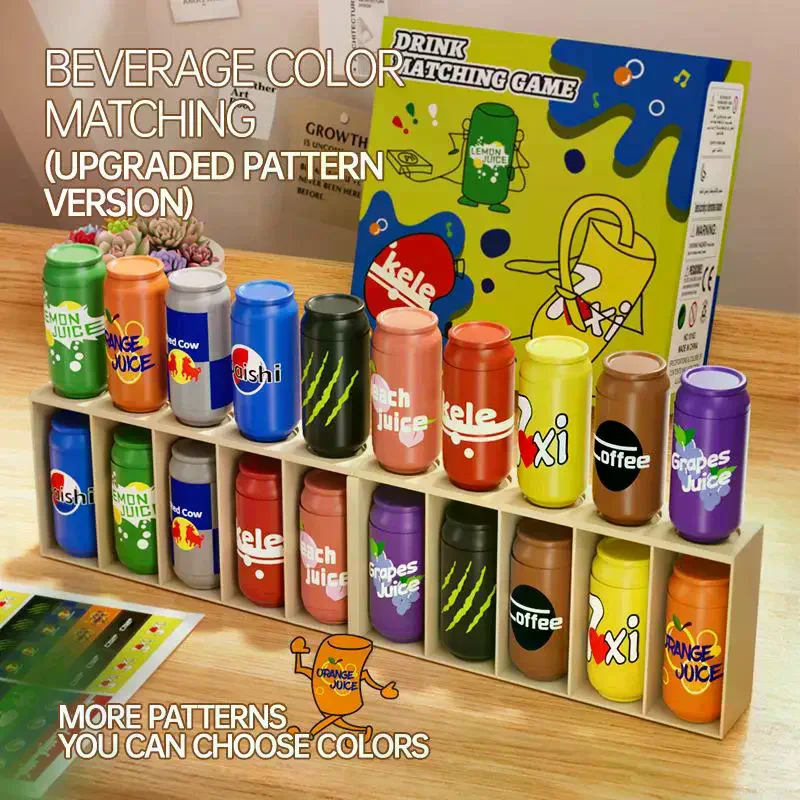 Zabawne napoje dla dzieci Dopasowywanie kolorów Rozrywka dla najmłodszych Trening pamięci Interaktywna gra planszowa Puzzle Zabawka