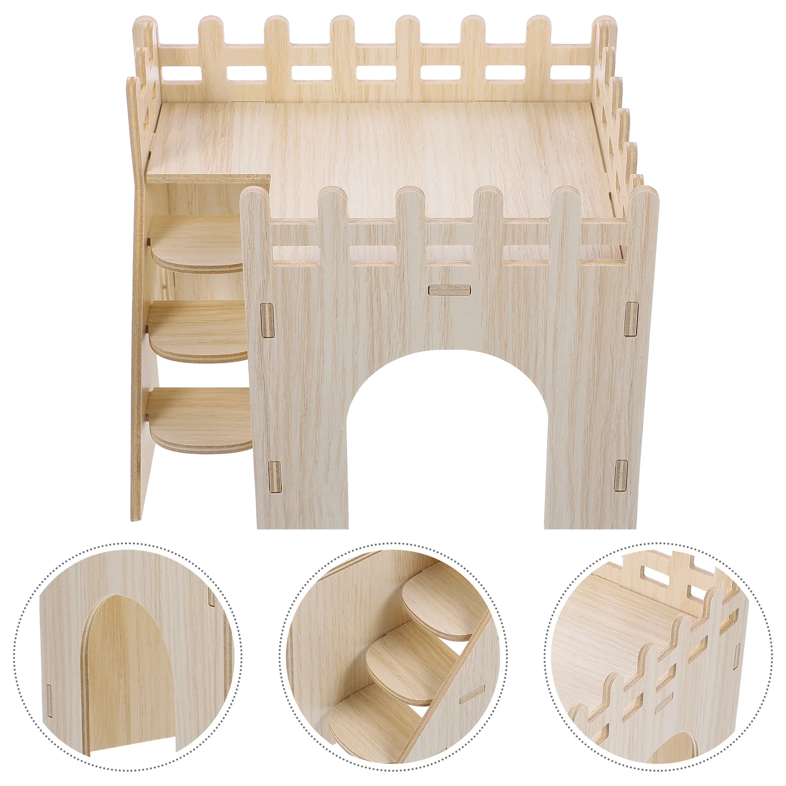 

1 set of Guinea Pig Hideout House with Ladder Hamster House Wooden Hideout Hamster Cage Accessory hamster houses