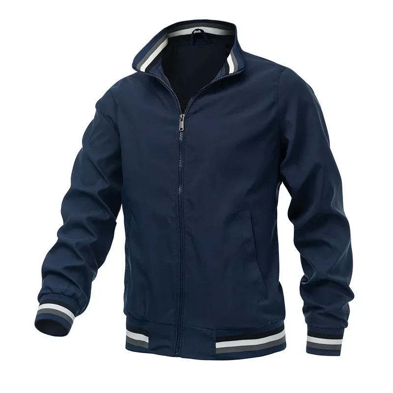 Jaket Bomber Musim Semi Musim Gugur Jaket Pria Bisbol Slim Fit Kasual Hitam Pria Jaket Kualitas Tinggi Fashion Musim Gugur Baru untuk Pria