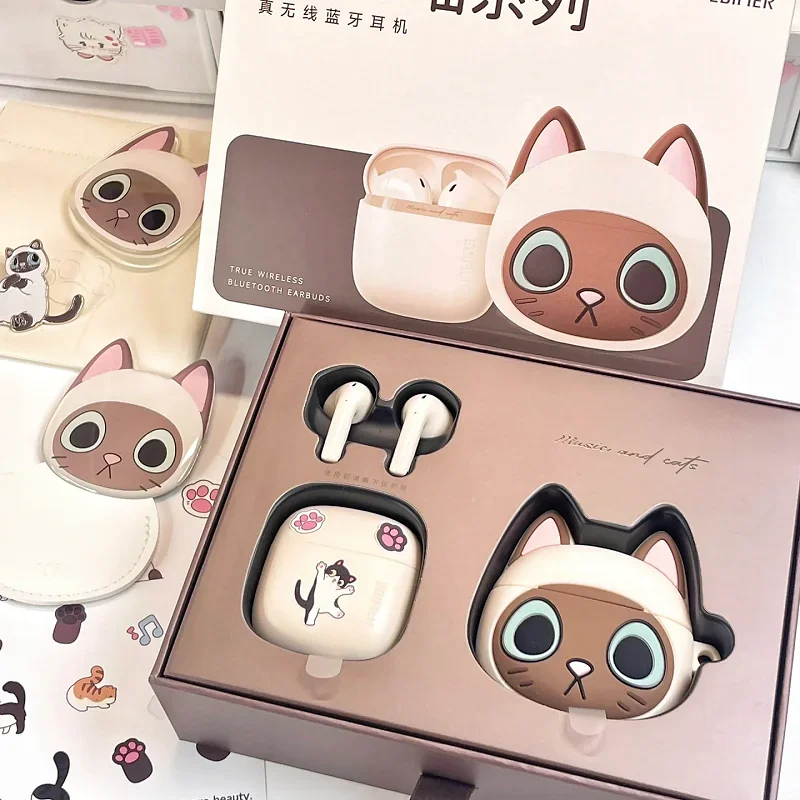 Zero Meow Puppet Siamese Cat True Wireless Bluetooth Earphones For Women's Games And Sports No Pain To Wear High Sound Quality