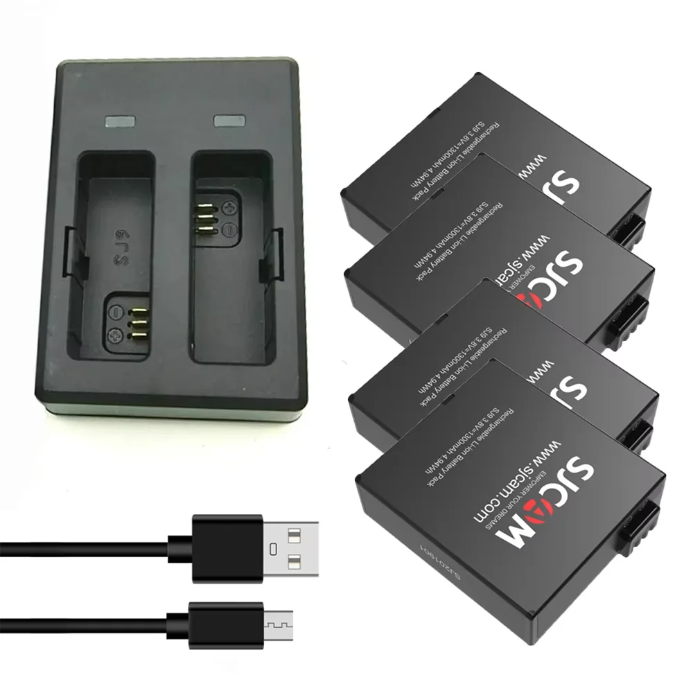 Oryginalna podwójna ładowarka SJCAM SJ9/baterie 1300mAh akumulator litowo-jonowy Akku do akcesoriów do aparatu SJCAM SJ10 Pro/SJ11