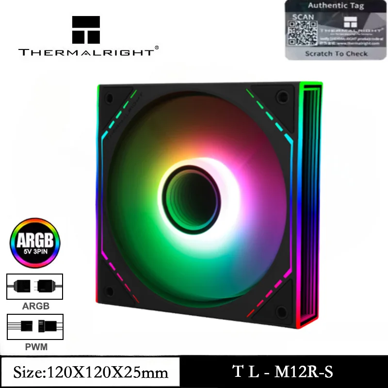 

Thermalright TL-M12R-S 1/3/5 шт. вентилятор процессора ARGB 12 см корпус кулер вентилятор настольное охлаждение перевернутый вентилятор имеет боковое зеркало ARGB световой эффект