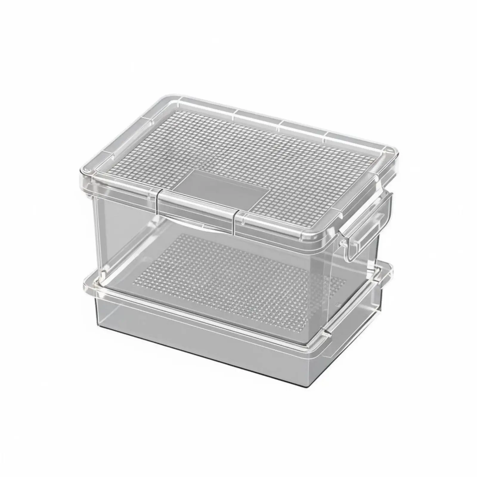 Innovative Breeding Container with Collection Tray Animal Habitat Sifter Secure Lock Reptile Enclosure for Silkworms