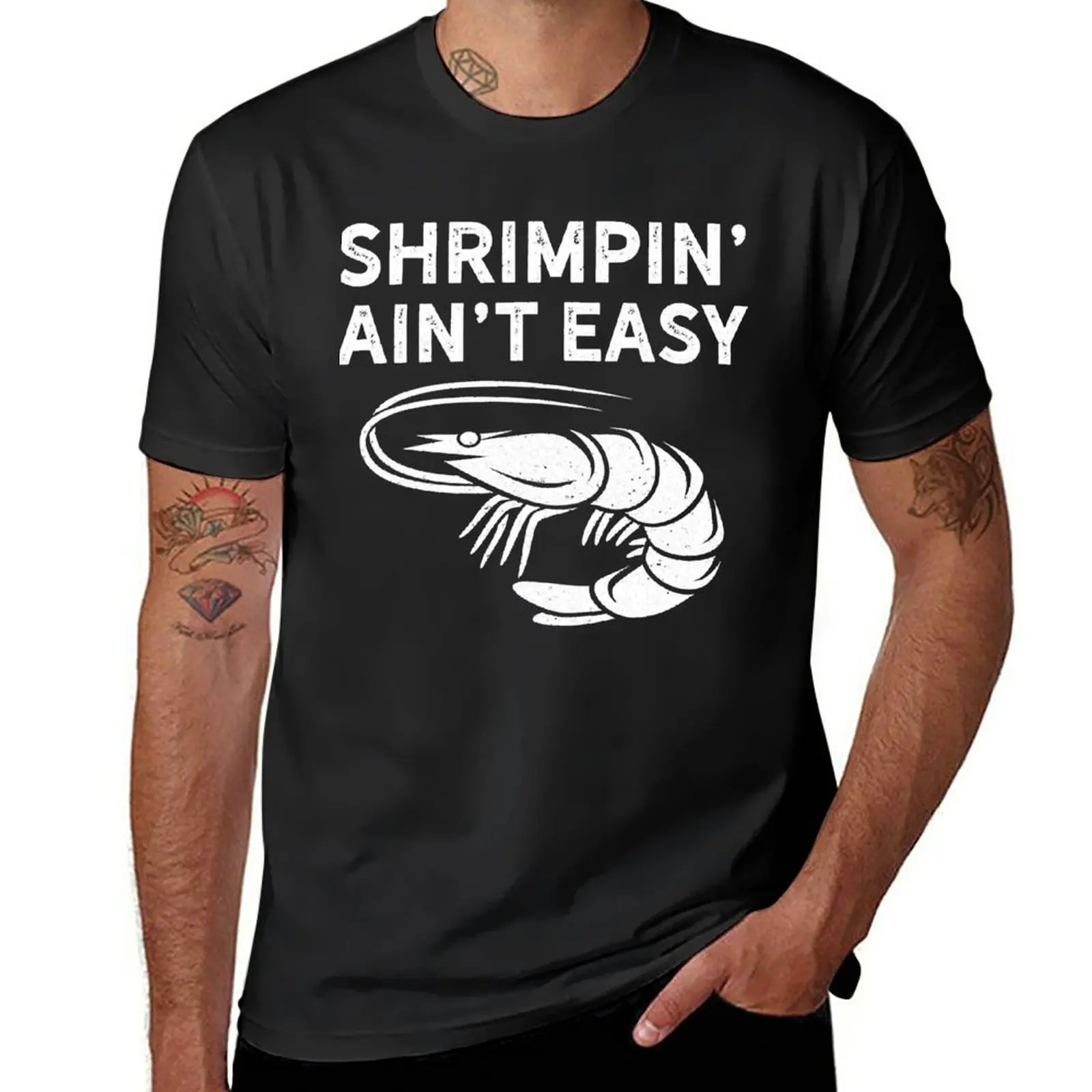 New BJJ Shrimpin Aint Easy Light for Jiu Jitsu T-Shirt tops tees Blouse t shirt man mens big and tall t shirts