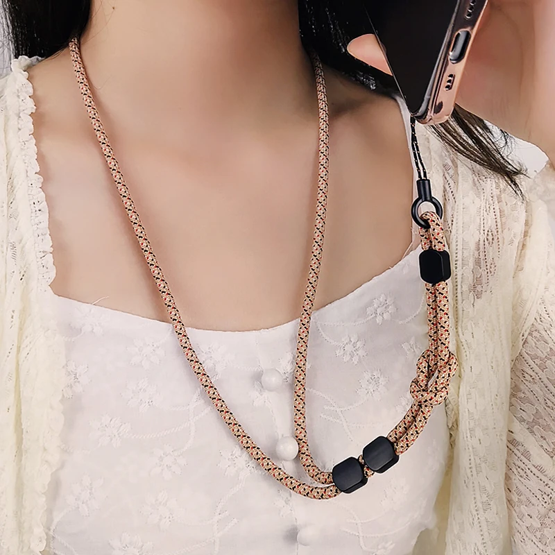 Long Neck Hanging Chain Hand-woven Mobile Phone Lanyard Strong and Length Adjustable Dual-use Lanyard Phone Anti-lost Pendant