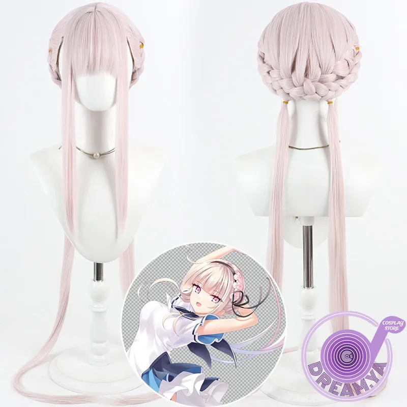 Hiiro Awayuki Cosplay Wig Light Pink Long 120cm Heat Resistant Synthetic Hair Halloween Party Role Play Carnival + Wig Cap