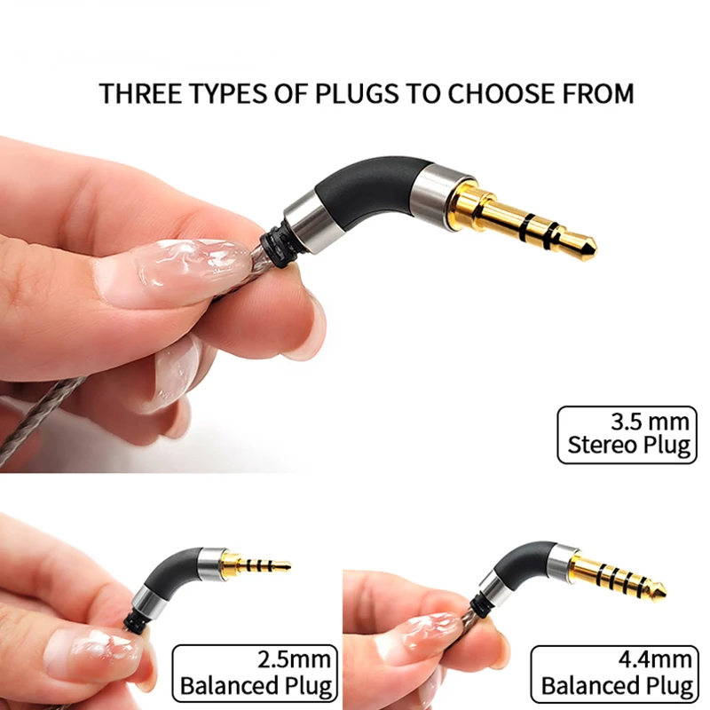 OKCSC High Silver Plated OCC Upgrade Cable 2 Pin 0.78mm Pin Wire Earphones Cable 2.5 3.5 4.4mm Balanced IEM Cable