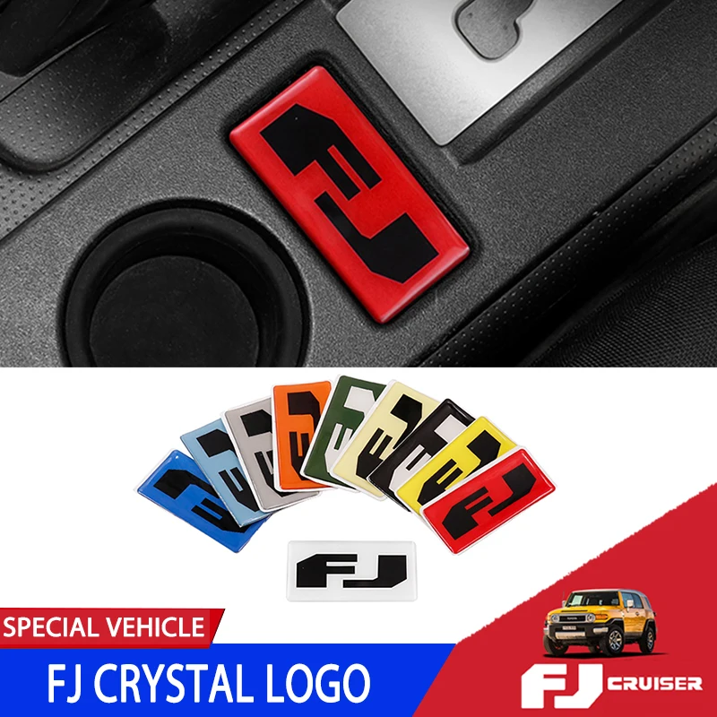 Pegatinas de cristal Interior automotriz para Toyota FJ Cruiser, Panel de engranaje, pegatinas decorativas, parche con logotipo FJ, accesorios