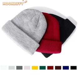 Hot Sale Daily Fisherman Beanie Hat Unisex Sailor Style Autumn Beanie Ribbed Knitted Hats For Men Women Short Melon Winter Hat