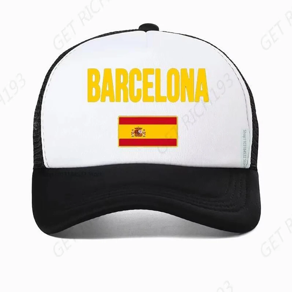 

Spain Barcelona Graphic Baseball Cap For Men Spanish Bullfight Printed Dad Hat Vintage Espana Flag Hats Cool Mesh Trucker Hat