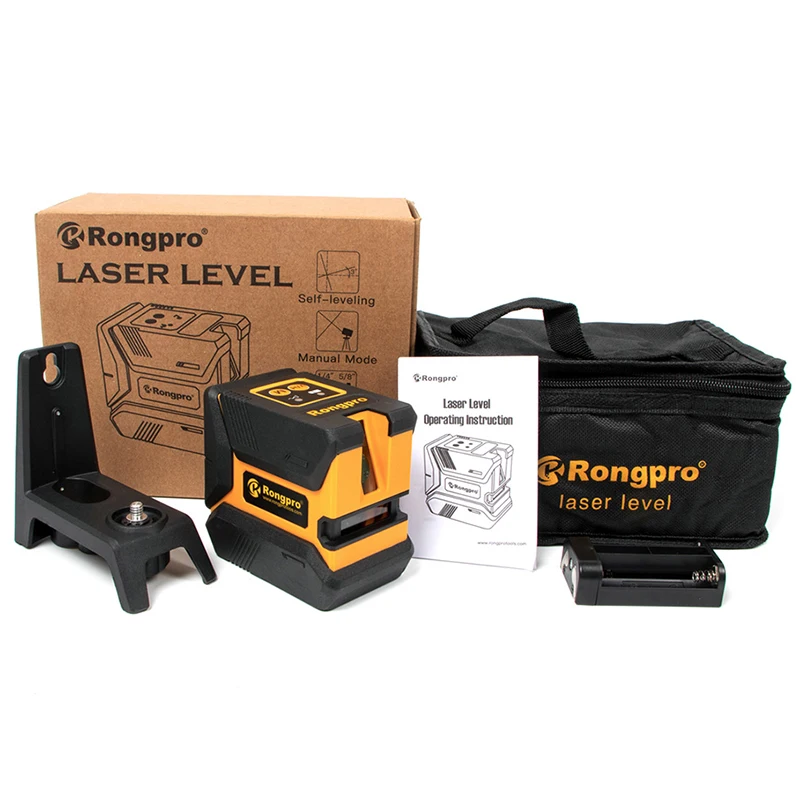 Rongpro 2 Lines Laser Level green line Self Leveling 360 Horizontal And Vertical Super Powerful Mini portable Green Beam Laser