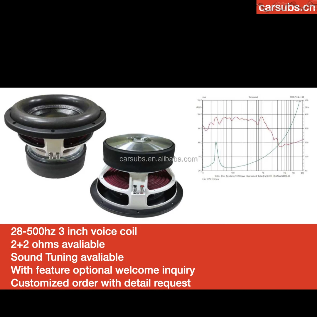 2025FS 28hz Bassi forti 12 "Car Bass Subwoofer Altoparlante Competizione Sub RMS 2000W 4 + 4ohm 12 pollici 4000W Picco SPL Subwoofer per auto