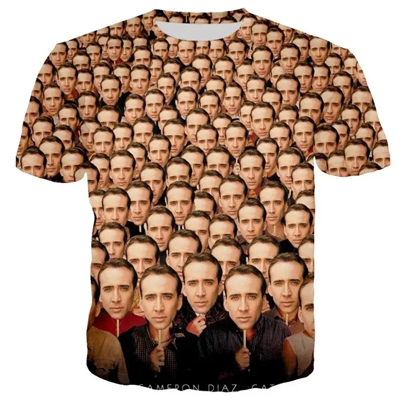 New 3DPrint Causal Clothing Famous Actor Nicolas Cage Pattern Fashion Men Women T-shirt Plus Size Size S-7XL Four Seasons Casual