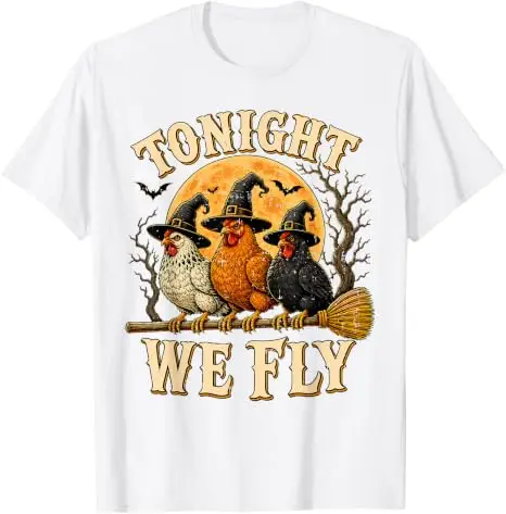 Heute Nacht fliegen wir, lustiges Hühner-T-Shirt, gruselige Saison, Bauernhof, Halloween-T-Shirt, Y2k-Humor, Bauern-Halloween-Partykleidung, grafische Bekleidung, Geschenke – Detail 20